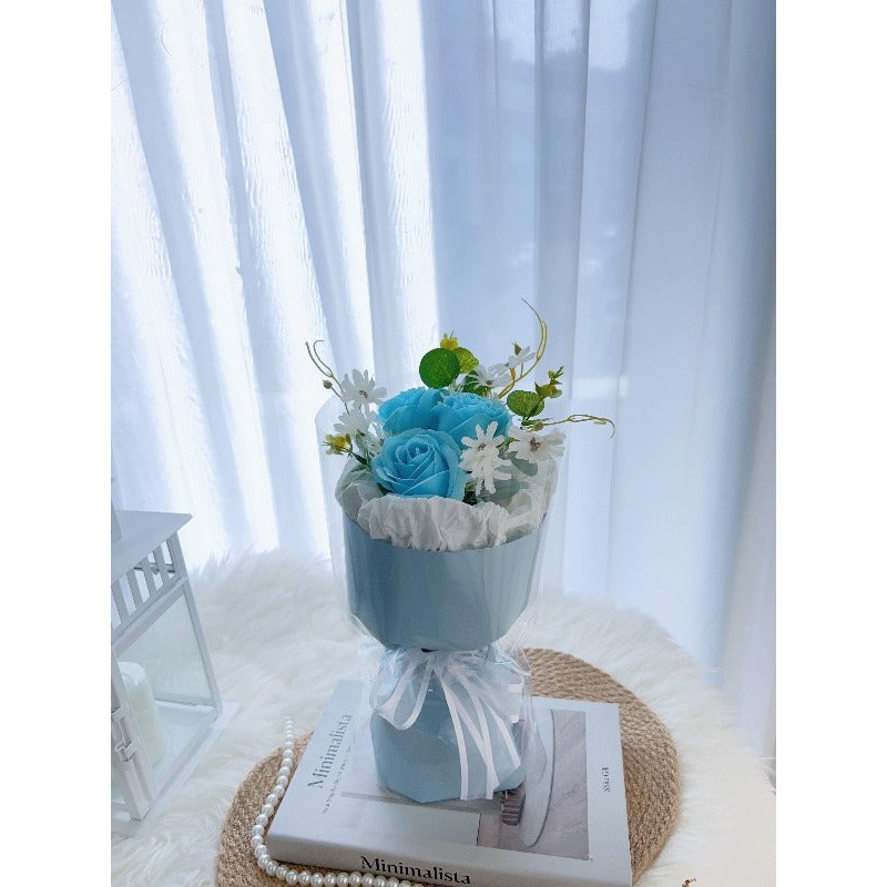 Blue Soap Flower Bouquet (Klang Valley Delivery)