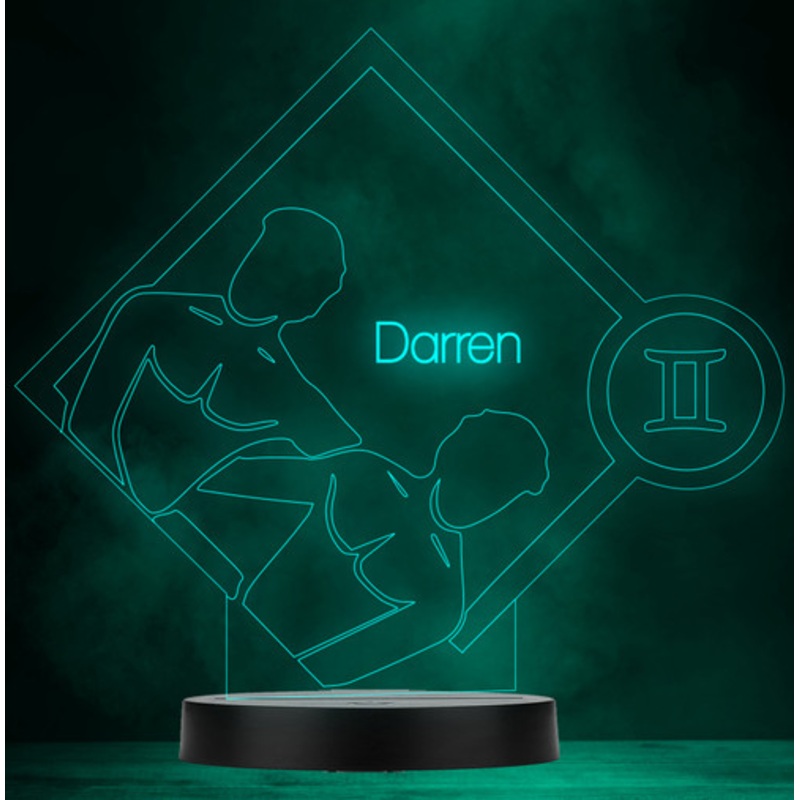 Gemini Zodiac Star Sign Personalised Gift Colour Changing Led Lamp Night Light – The Card Zoo