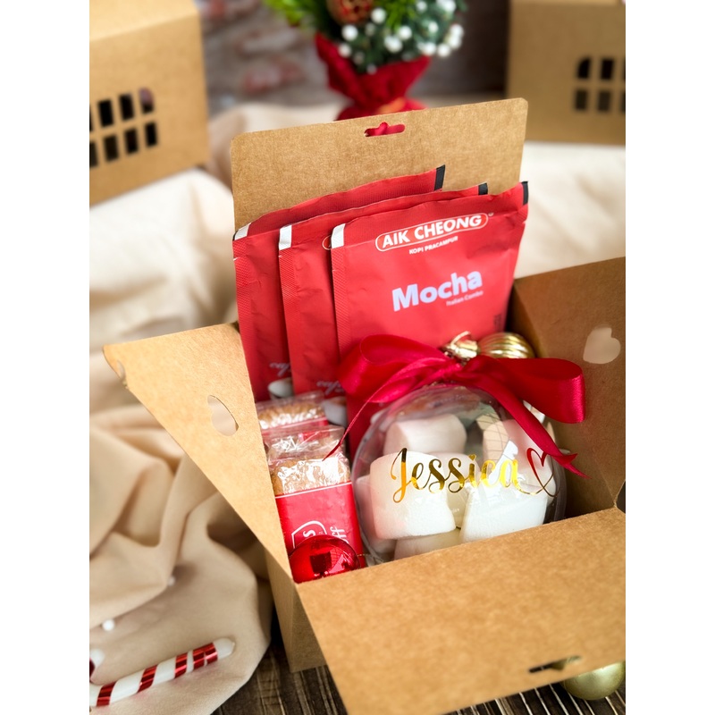Christmas 2023: Ginger Joy Set A | Marshmallow, Customizable Bauble Ball Gift Set Box (Klang Valley Delivery)