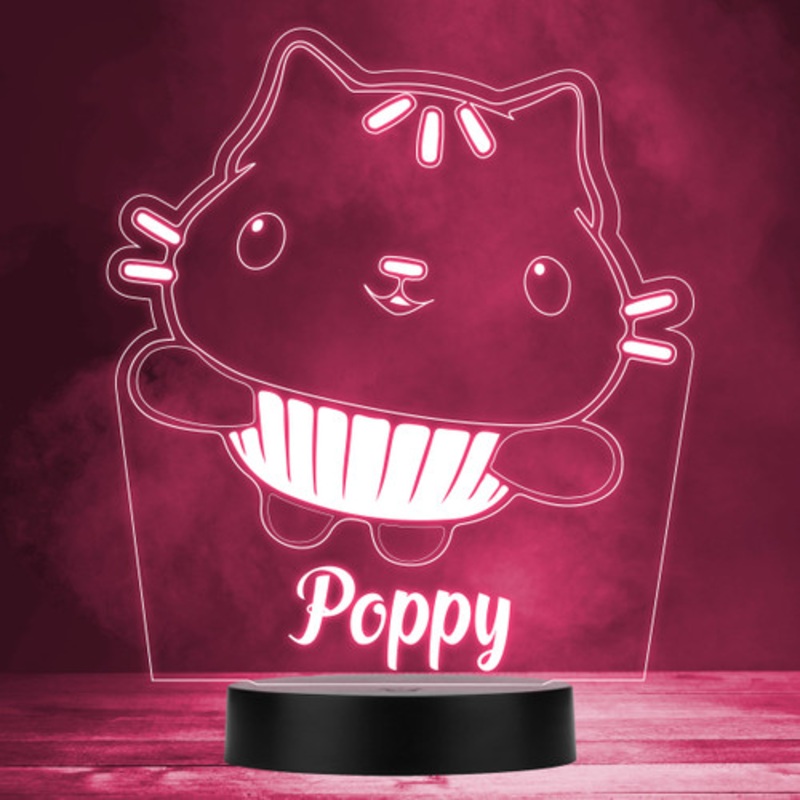 Gabby’s Dollhouse Cakey Kid’s TV Personalised LED Multicolour Night Light – The Card Zoo