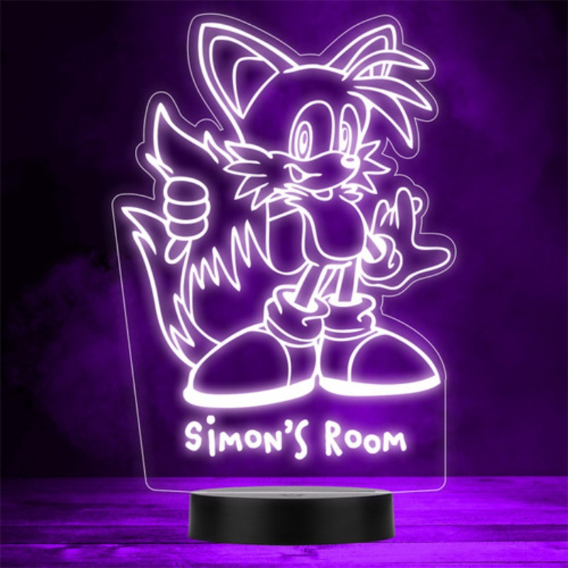Miles Tails Prower Sonic Personalised Gift Colour Changing LED Lamp Night Light – The Card Zoo