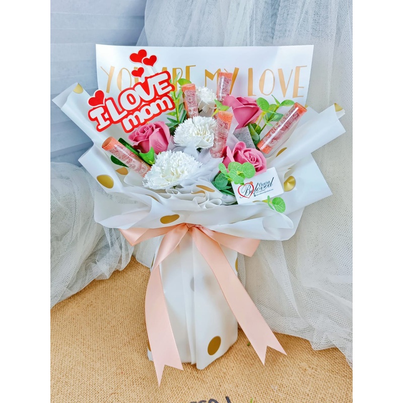 Money Soap Carnation With Soap Rose Flower Bouquet (Klang Valley Delivery Only)