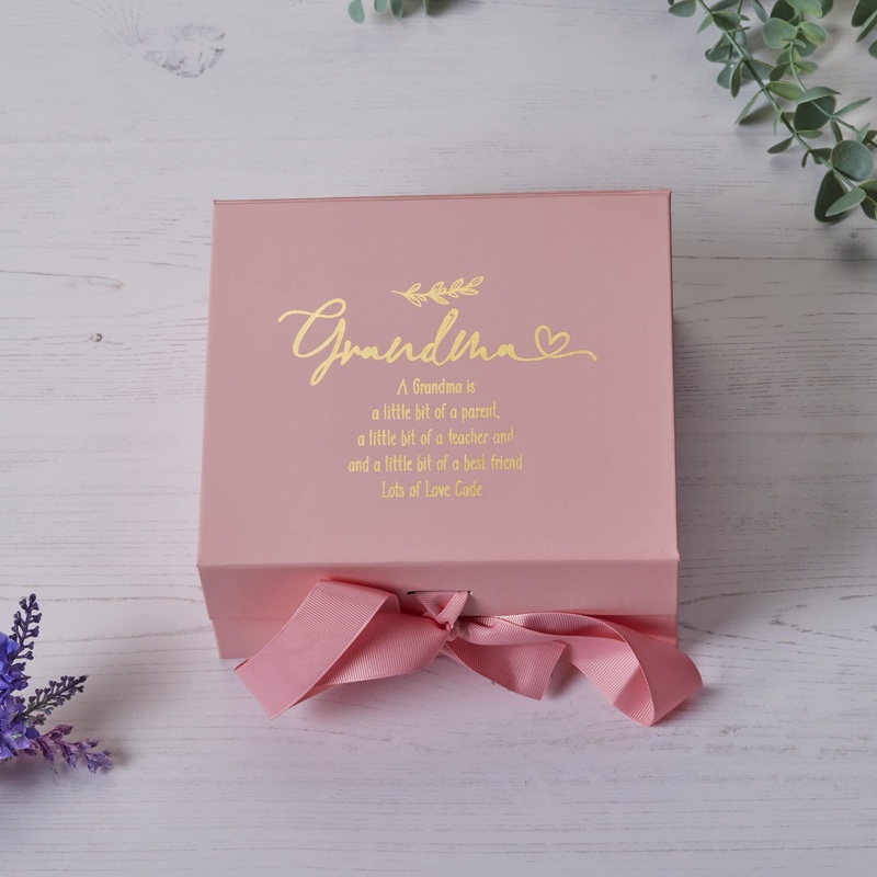 Personalised Grandma Pink Gift Box With Sentiment