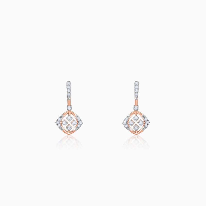 Rose Gold Quadra Muse Diamond Earrings