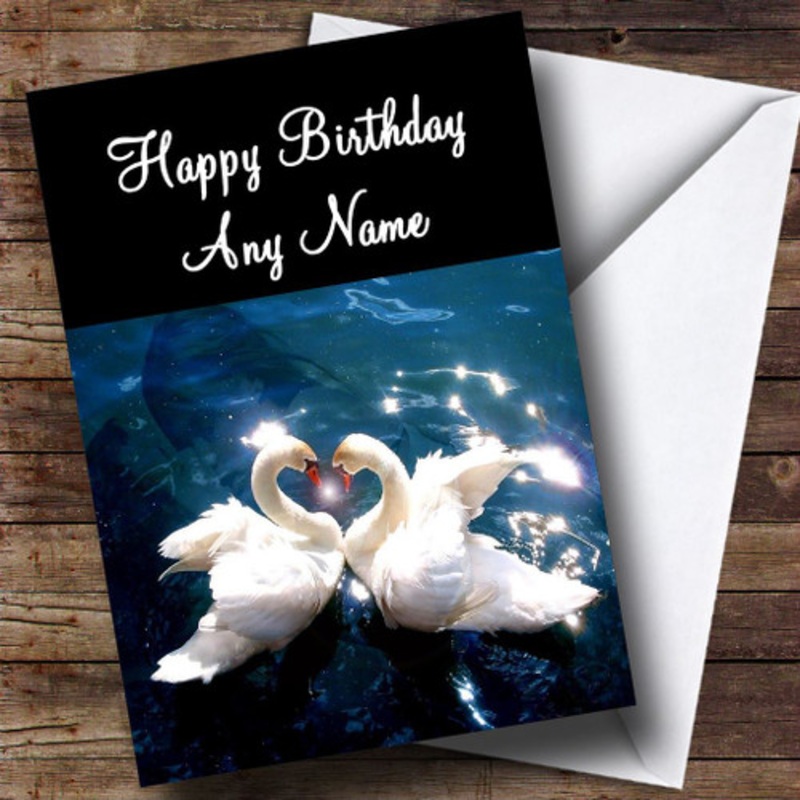 Beautiful Swans Personalised Birthday Card – The Card Zoo