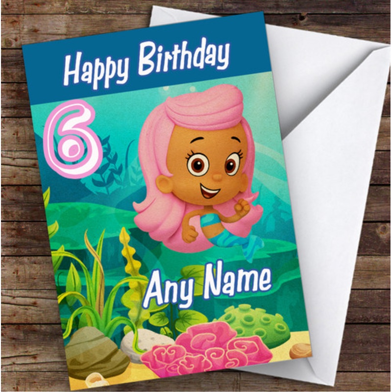 Bubble Guppies Molly Children’s Kids Personalised Birthday Card – The Card Zoo