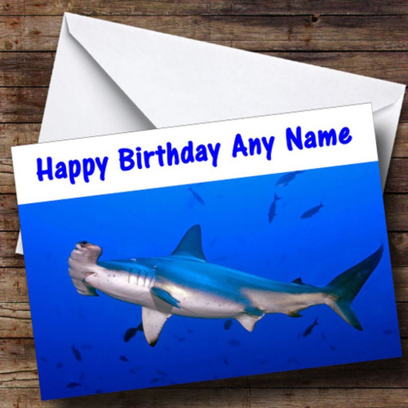 Hammerhead Shark Personalised Birthday Card – The Card Zoo