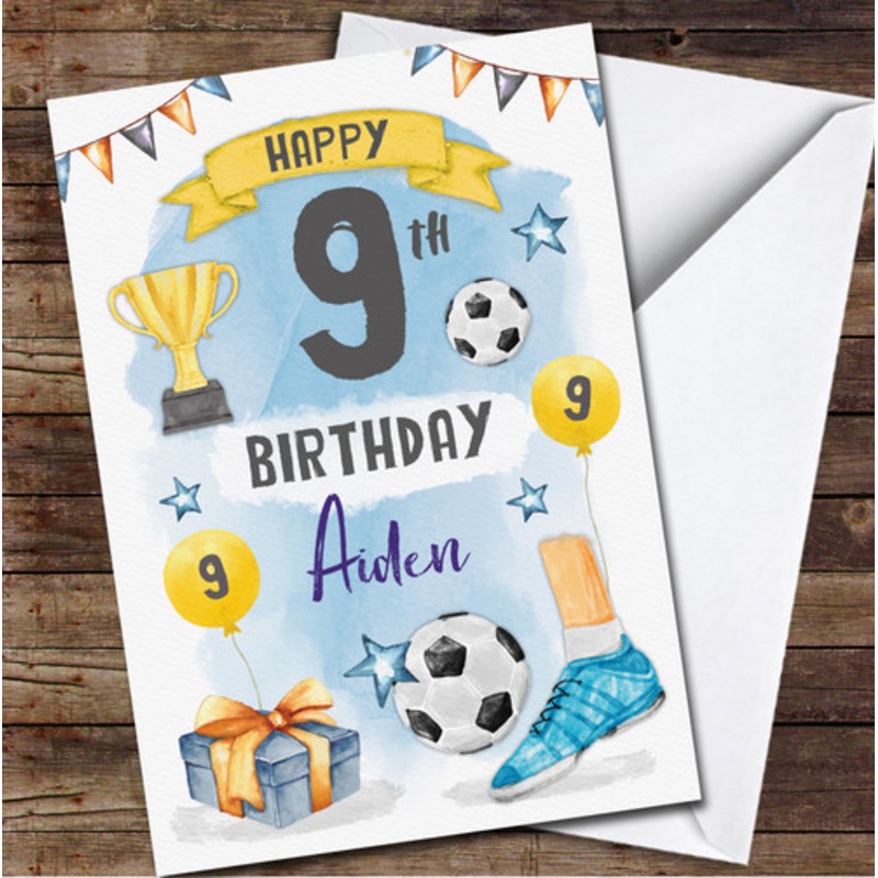9th Boy Male Football Sport Party Any Age Personalised Birthday Card – The Card Zoo