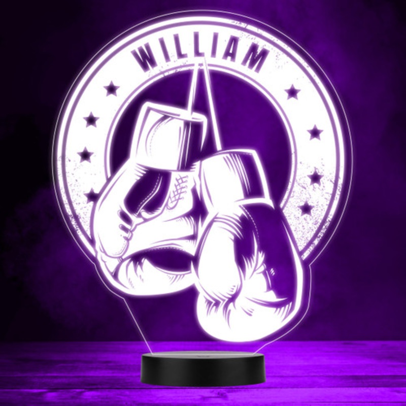 Boxing Gloves and Stars Boxer Sports Fan Personalised Colour Changing Night Light – The Card Zoo