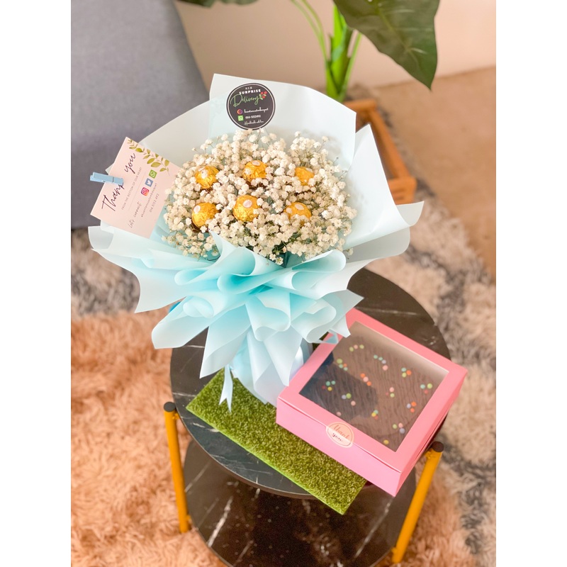 Combo Flower Bouquet Brownies V2 (Kuantan Delivery Only)