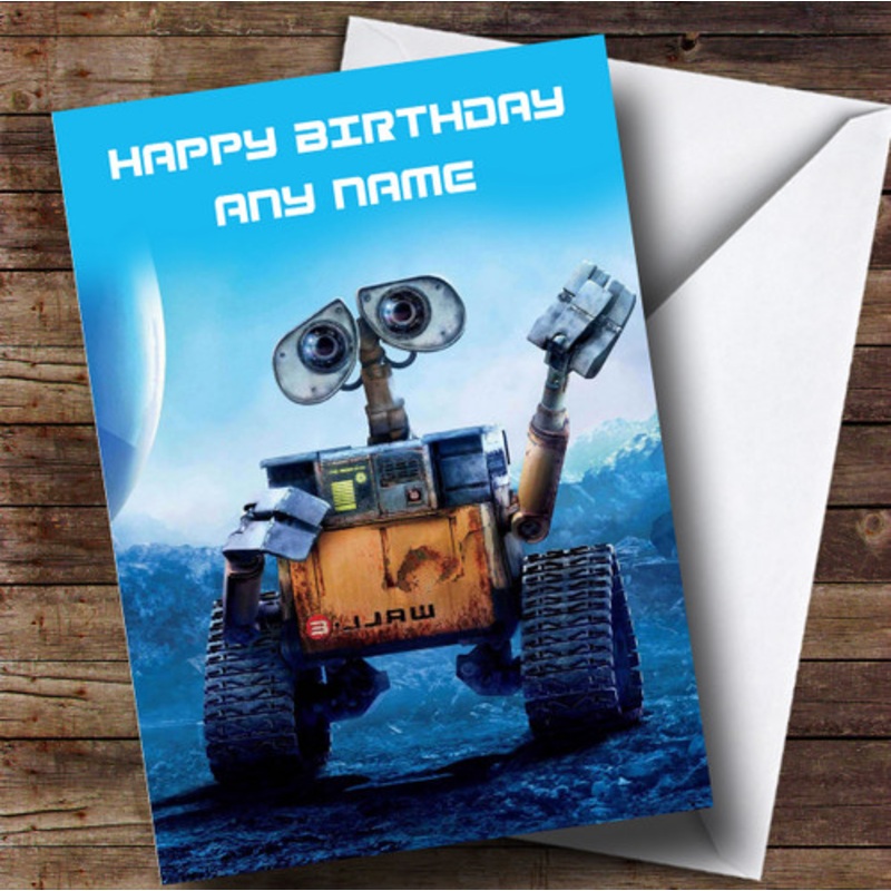 Personalised Blue Wall-E Children’s Birthday Card – The Card Zoo