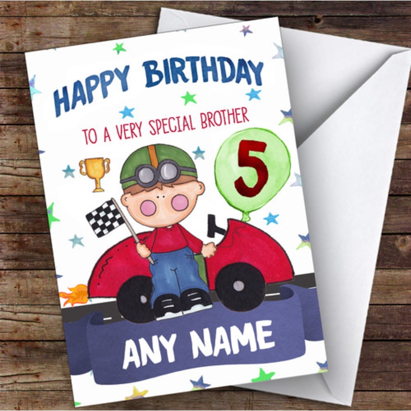 Personalised Boys Birthday Card Racing Car 1st 2nd 3rd 4th 5th 6th Brother – The Card Zoo