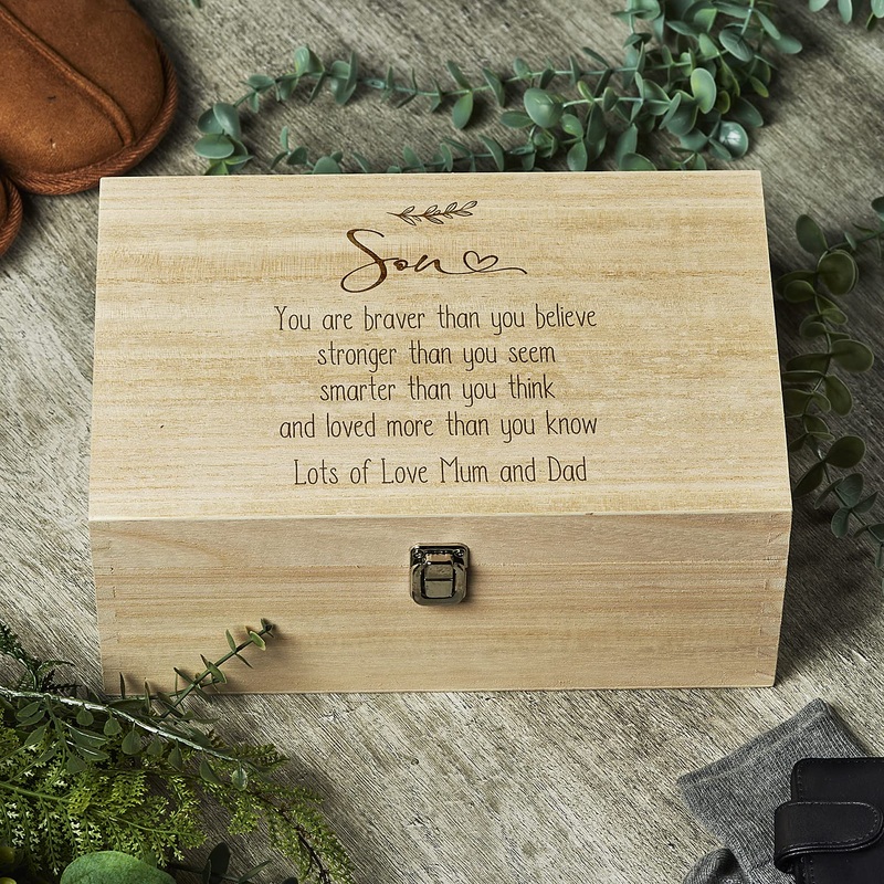 Personalised Large Wooden Son Sentiment Memory Keepsake Gift