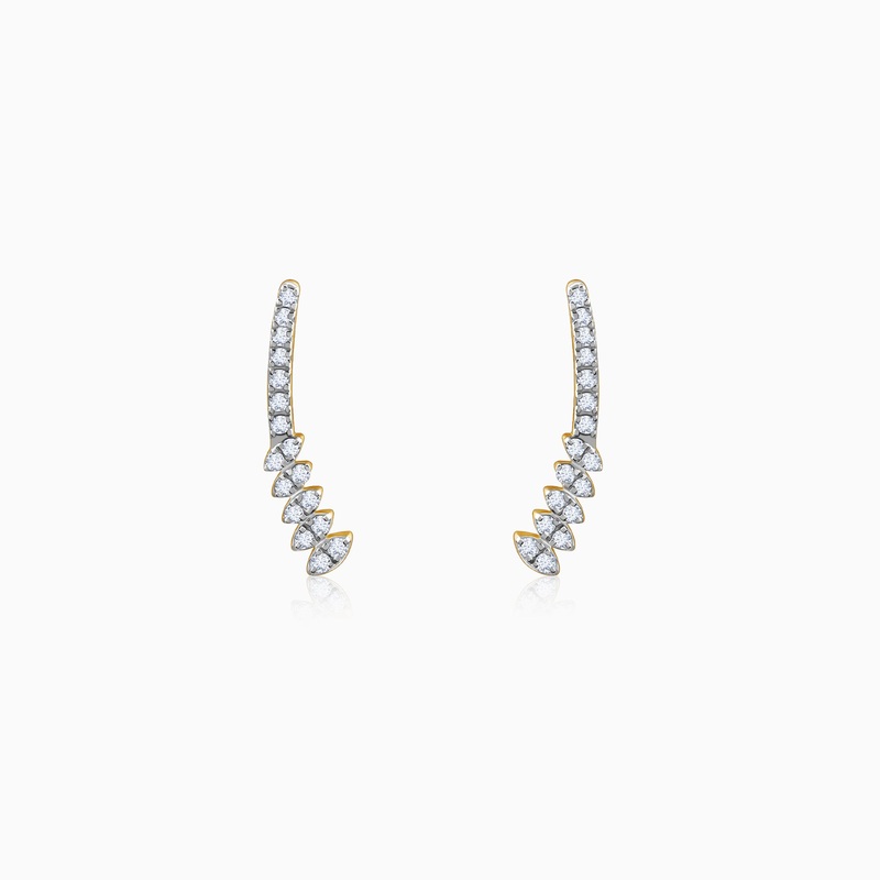 Gold Curve Lab Grown Diamond Earrings