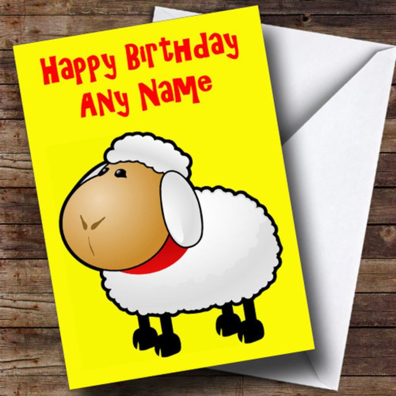 Sheep Cartoon Personalised Birthday Card – The Card Zoo