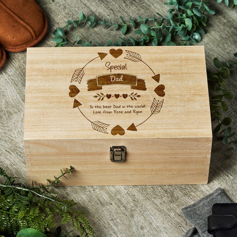 Special Dad Gift Personalised Large wooden Keepsake Box
