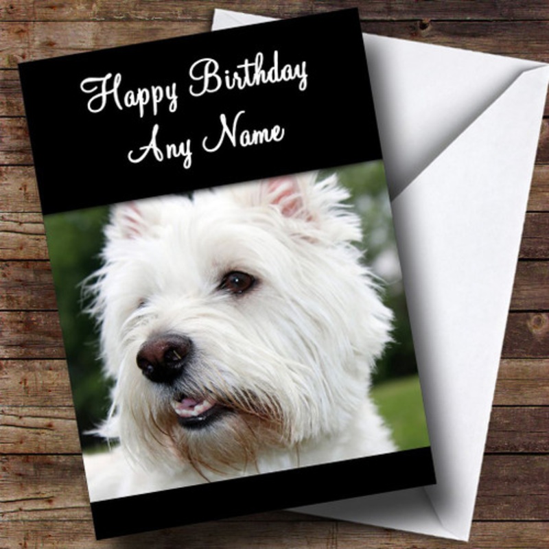 West Highland Terrier Dog Personalised Birthday Card – The Card Zoo