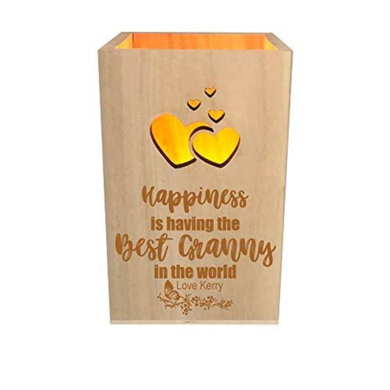 Best Granny Personalised Engraved Sentiment LED Tealight Holder Keepsake