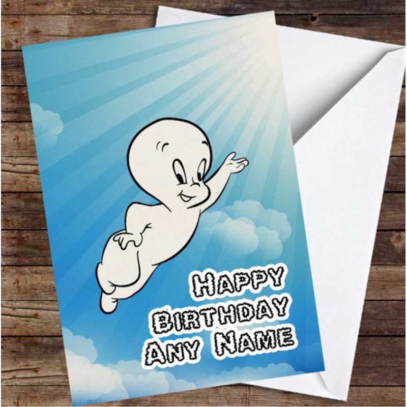 Casper The Friendly Ghost Sun and Clouds Personalised Birthday Card – The Card Zoo
