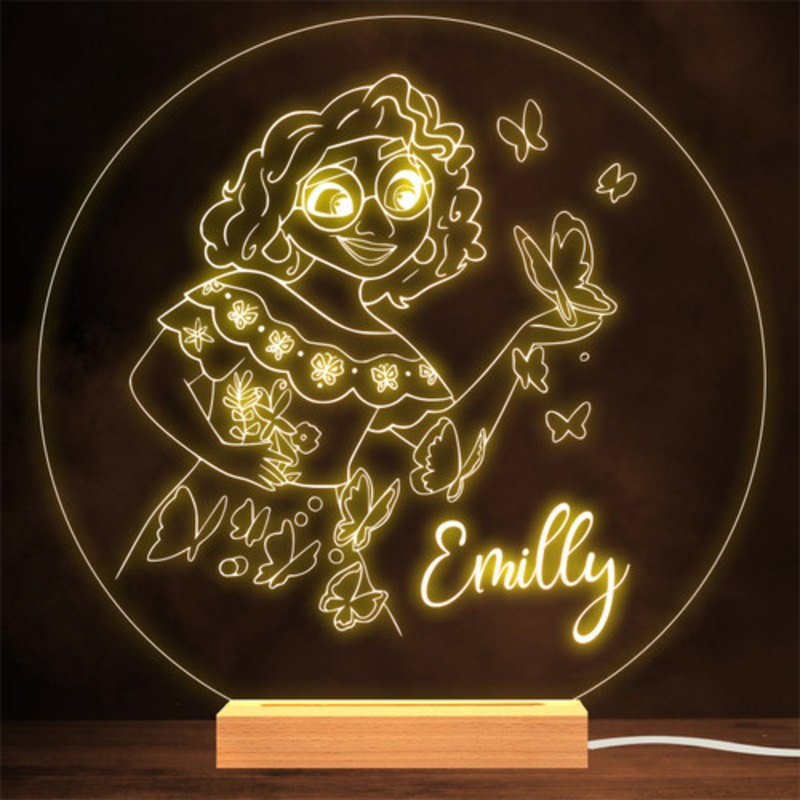 Encanto Mirabel With Butterflies Round Name Personalised Gift Lamp Night Light – The Card Zoo