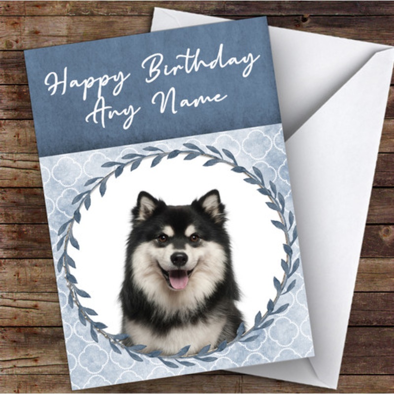 Finnish Lapphund Dog Blue Animal Personalised Birthday Card – The Card Zoo