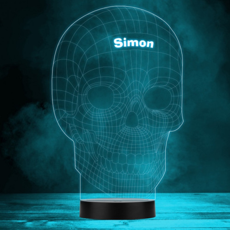 Geometric Skull Gothic Personalised Gift Colour Changing LED Lamp Night Light – The Card Zoo