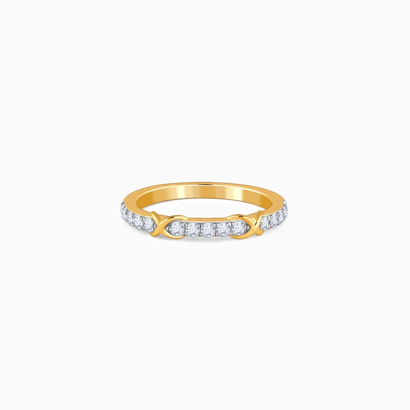 Gold Crossroads Channel Diamond Ring