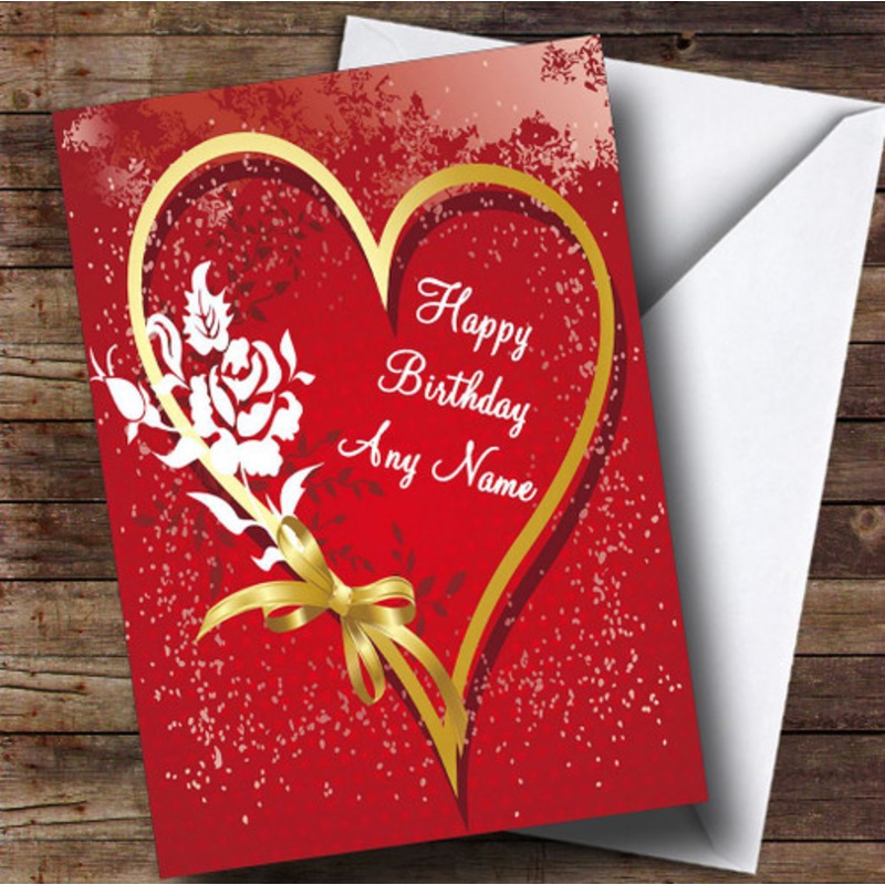 Heart And Bow Romantic Personalised Birthday Card – The Card Zoo