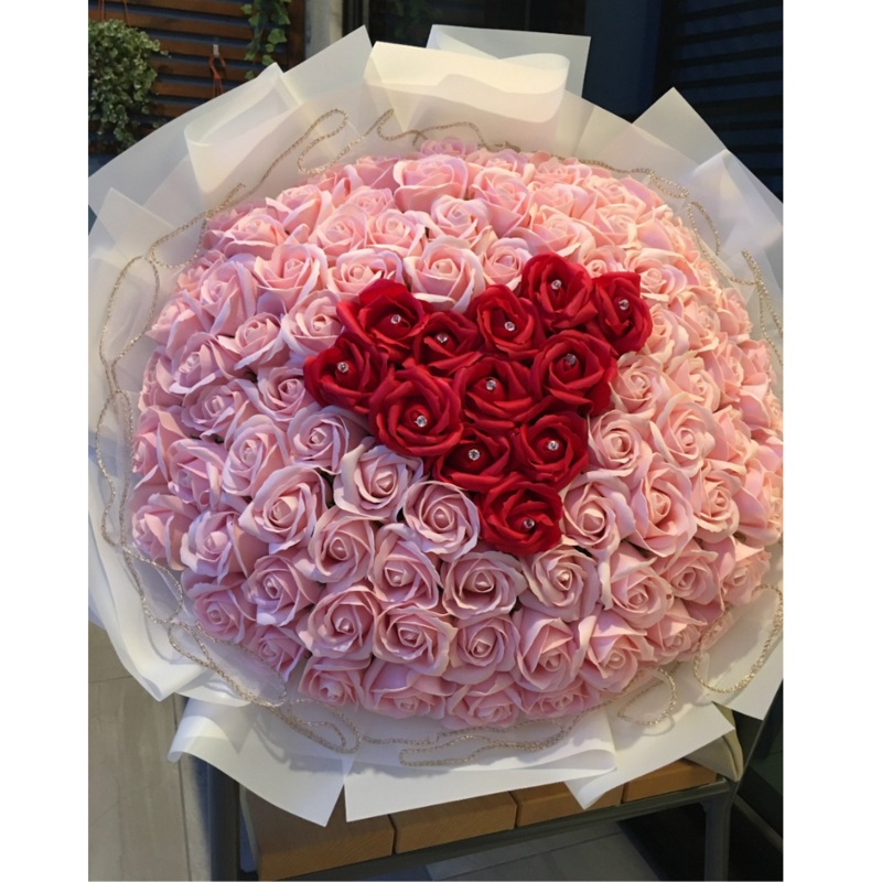 Love Story Artificial Soap Flower Hand Bouquet (Klang Valley Delivery)