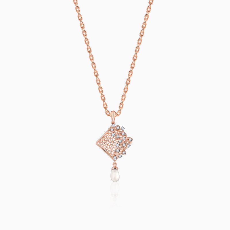 Rose Gold Vega Diamond Pendant
