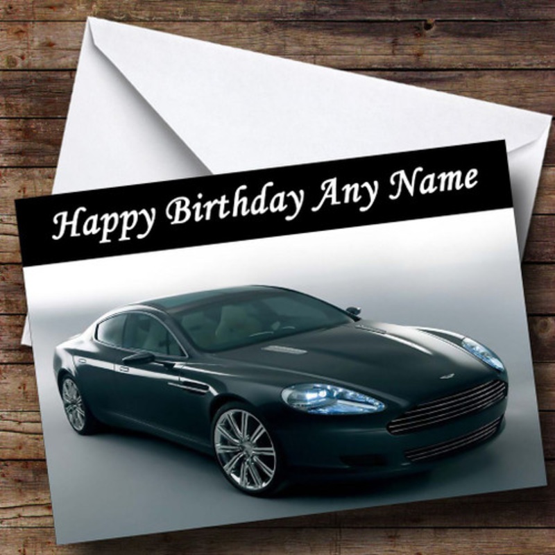 Aston Martin Black Rapide Personalised Birthday Card – The Card Zoo