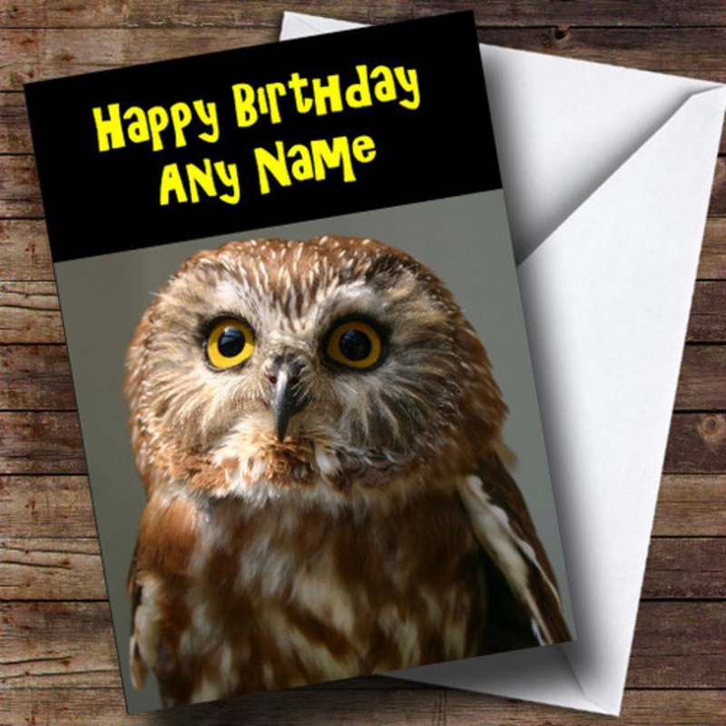 Owl Bird Personalised Birthday Card – The Card Zoo