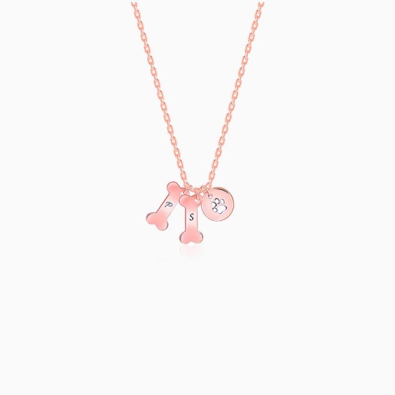 Rose Gold Personalised Pet Lover Necklace