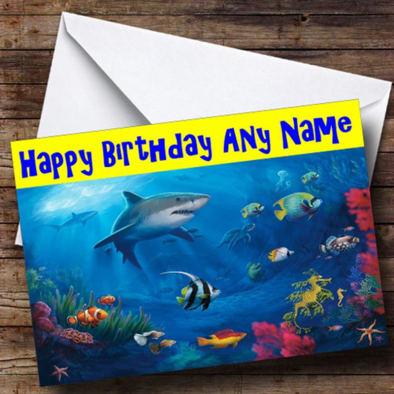 Under The Sea Shark Personalised Birthday Card – The Card Zoo