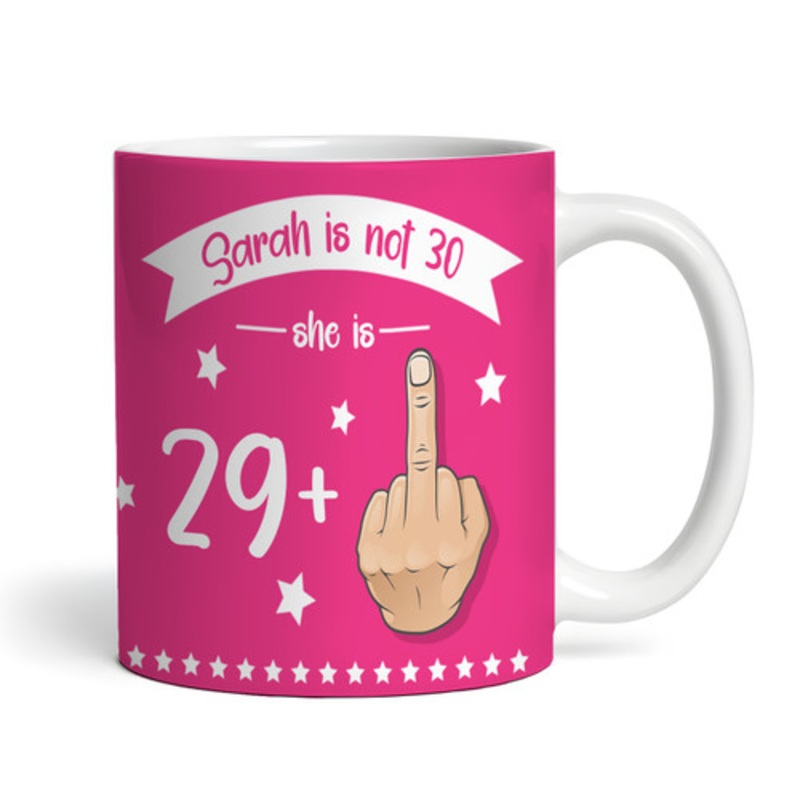 Funny 30th Birthday Gift Middle Finger 29+1 Joke Pink Photo Personalised Mug – The Card Zoo