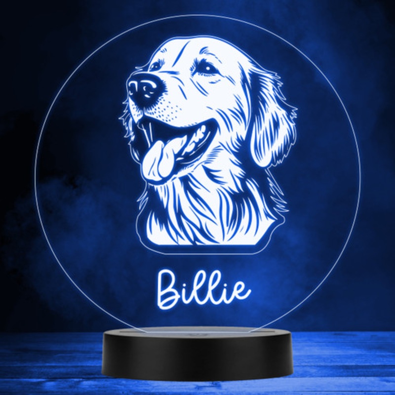 Golden Retriever Dog Pet Multicolour Personalised Gift LED Lamp Night Light – The Card Zoo