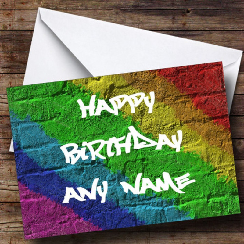 Graffiti Wall Personalised Birthday Card – The Card Zoo