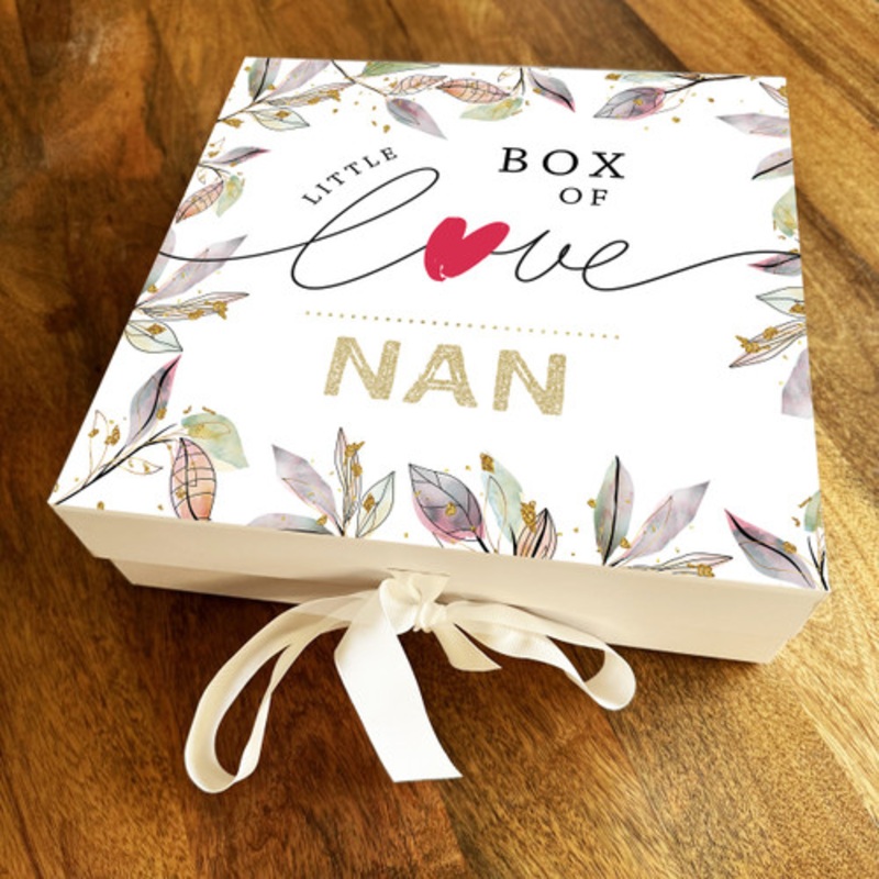 Little Box Of Love Nan Personalised Square Keepsake Memory Hamper Gift Box – The Card Zoo