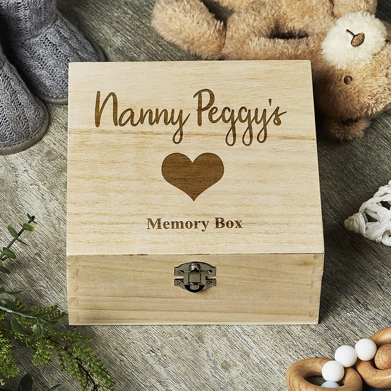 Personalised Keepsake Memory Box Engraved With Heart Pattern