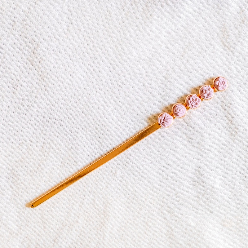 Spring Awakening Drop Stud Handmade Polymer Clay Hair Pin | (Nationwide Delivery)