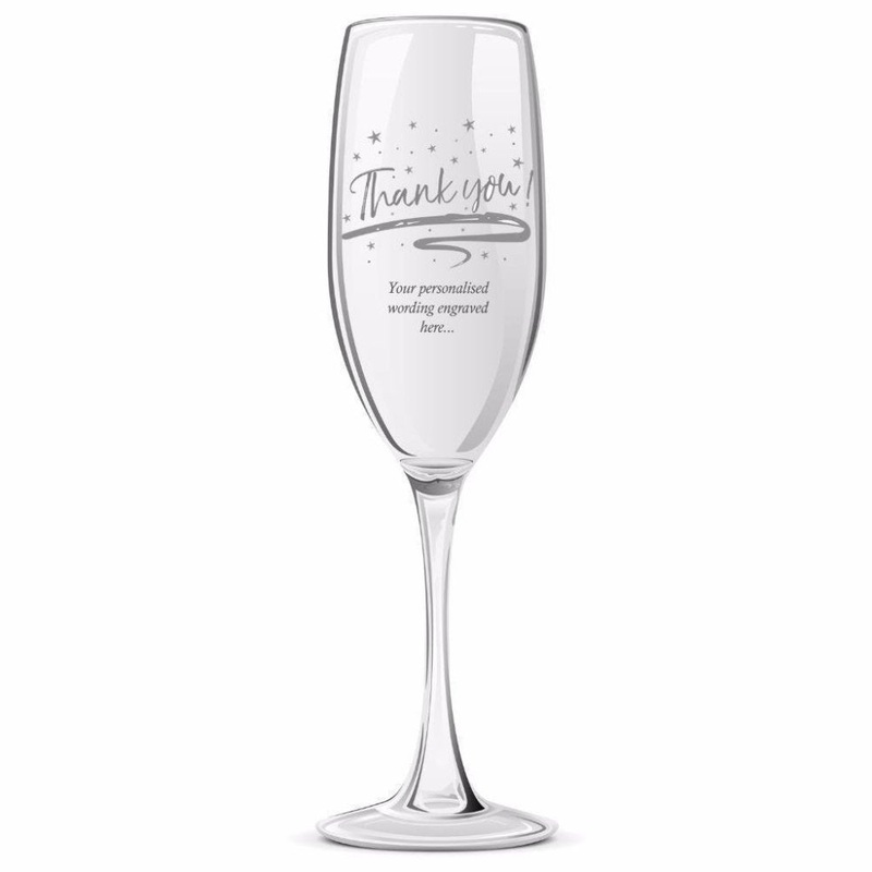 Thank You Sentiment Personalised Engraved Champagne Glass