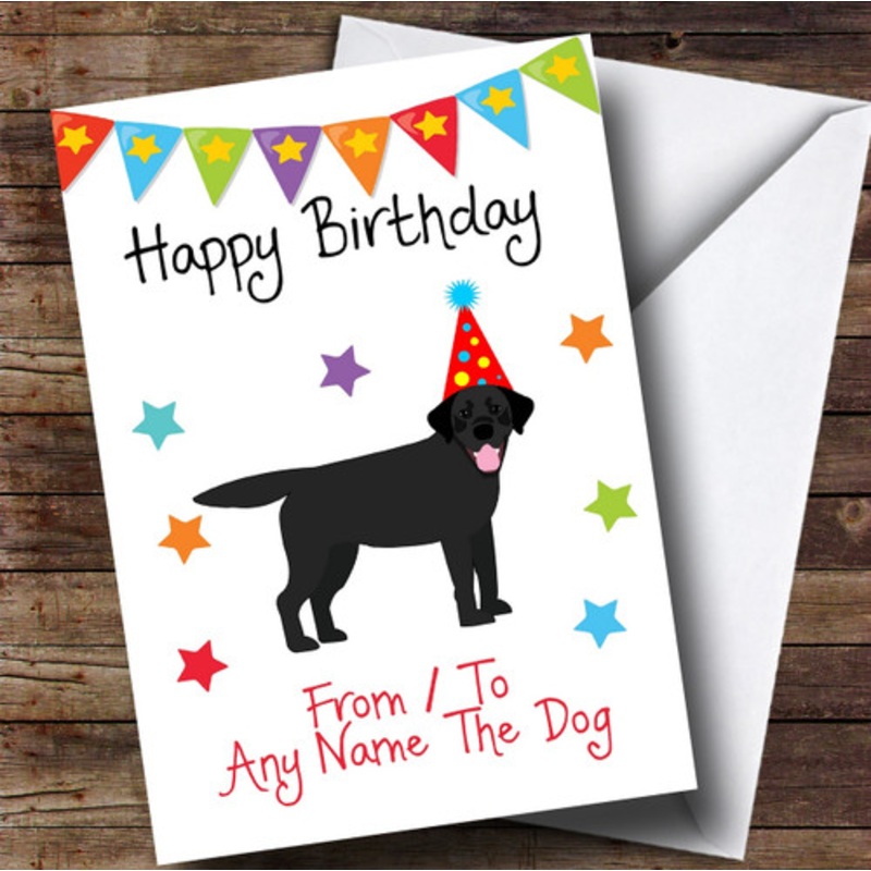 To From Dog Black Labrador Personalised Birthday Card – The Card Zoo
