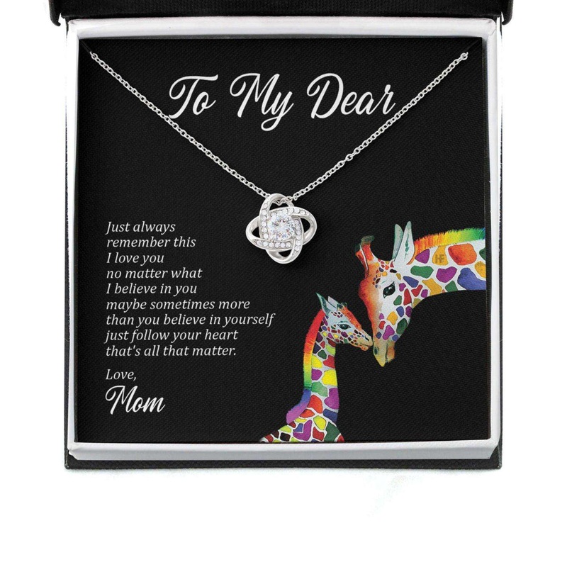 Awareness Necklace: I Love You No Matter What, Meaningful Autism Message Card Love Knot Necklace