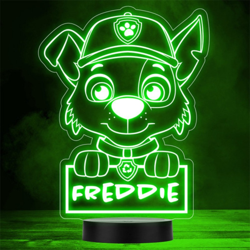 Kids Rocky’s Head Paw Patrol Personalised Gift Colour Change LED Night Light – The Card Zoo