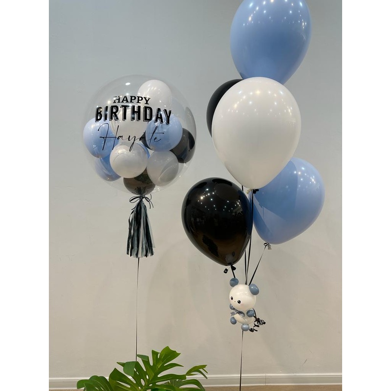 Personalised Bubble &Helium Balloons Set | Little Snowbear | (Klang Valley Delivery Only)