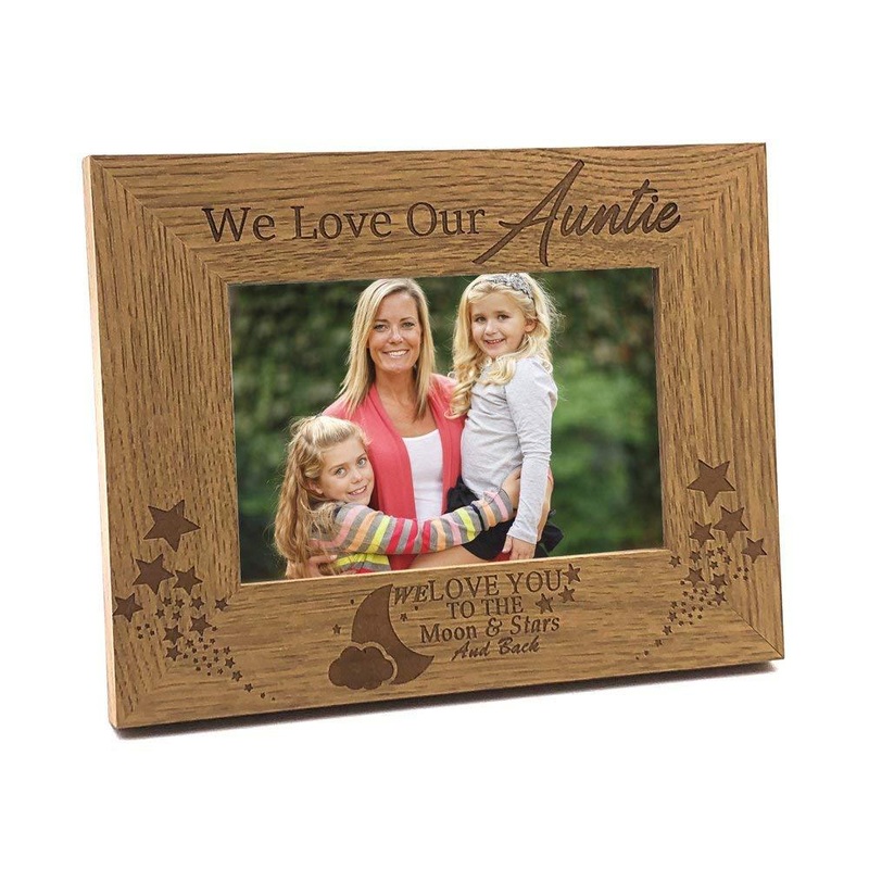 We Love Our Auntie To The Moon and Back Wooden Photo Frame Gift