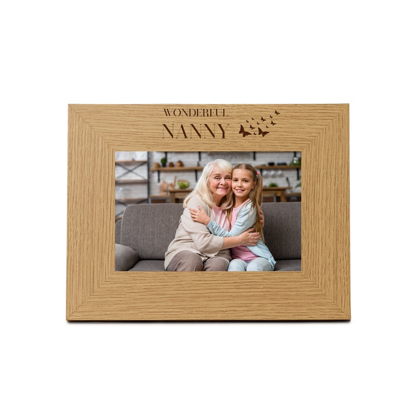 Wholesale Pack of 5 – Nanny Butterfly Gift Wooden Engraved Photo Frame
