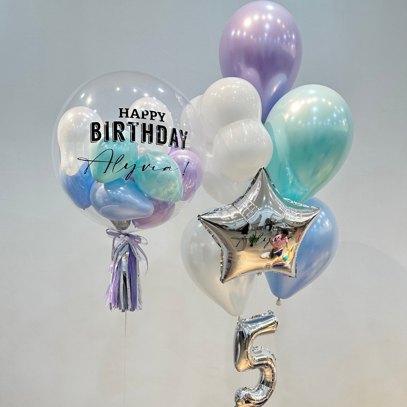 Personalised Bubble & Helium Balloons Set | A Dreamy Bubble (Klang Valley Delivery)