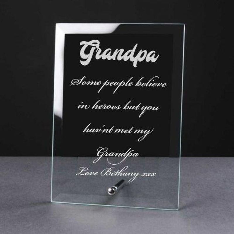 Personalised Engraved Glass Plaque Grandpa Gift