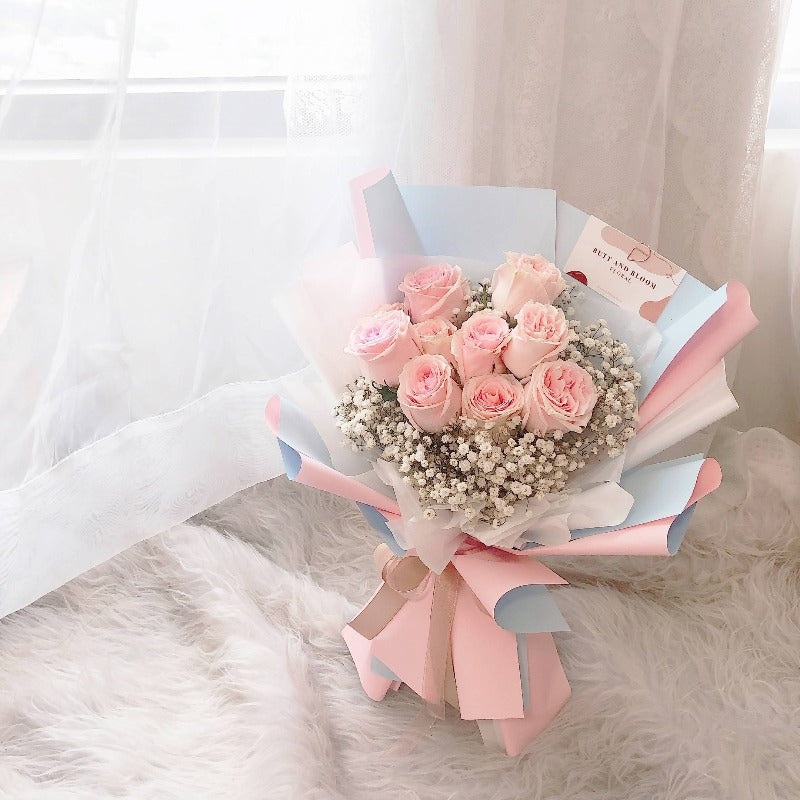 Sweet Pink Roses Bouquet (S)|Zone A|Zone B|Zone C|Zone D|Zone E|Zone F|Zone G|Zone H|Zone I